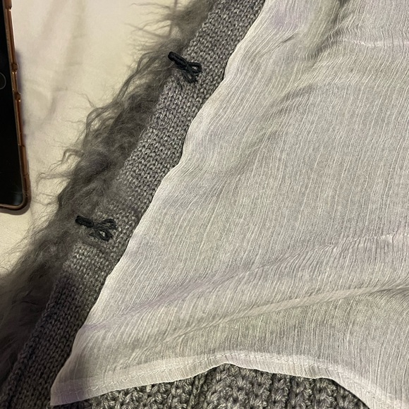 Mongolian lamb grey cardigan - Picture 8 of 14